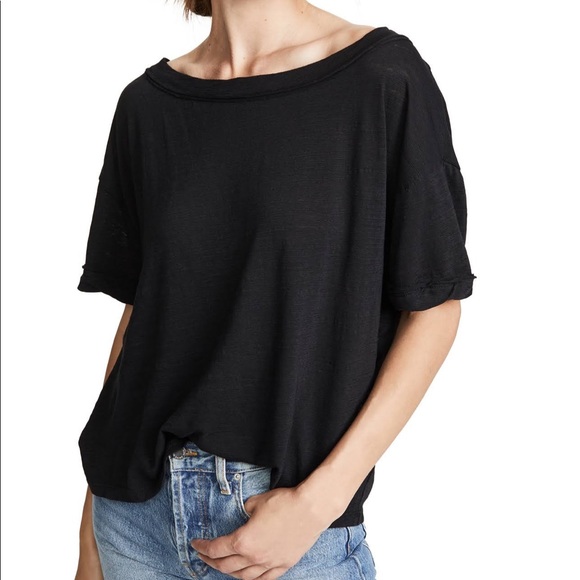 Free People Black Cotton Tee - Picture 2 of 5